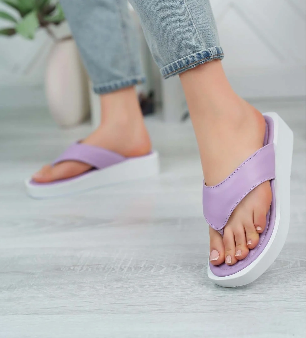 Kadın Garantili Hafif Esnek Poli Taban Parmak Arası Günlük Terlik PPL.5000 Lila