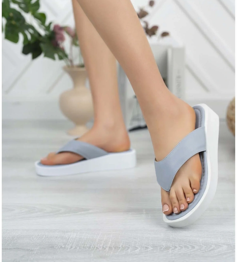 Kadın Garantili Hafif Esnek Poli Taban Parmak Arası Günlük Terlik PPL.5000 Mavi