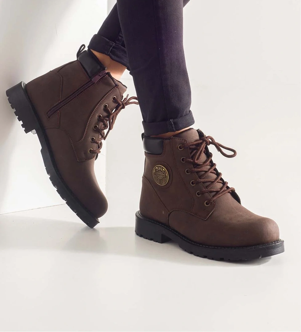 Su Geçirmez Kürklü Kışlık Fermuarlı Bot Kauçuk Taban Sağlam Outdoor Garantili Ürün Kahverengi - Görsel 1