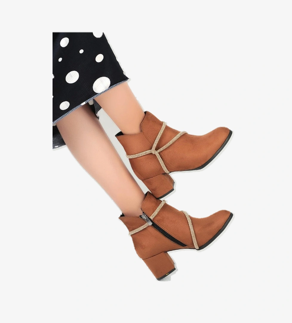 Ayakcenter 22-B17 Süet Ayışığı 5 Cm Topuklu Kadın Bot model görseli