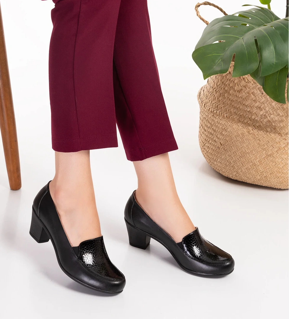 Gondol Hakiki Deri Rahat Klasik Topuklu Ayakkabı vdt.206