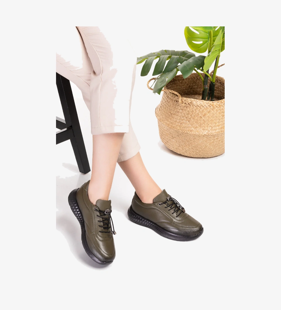 Gondol Içi Dışı Hakiki Deri Faylon Taban Hafif Spor Ayakkabı es.110