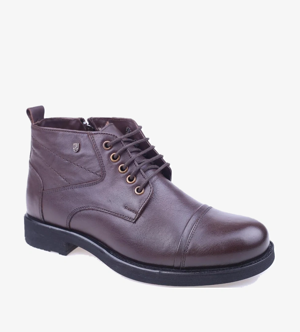 02549 Erkek Hakiki Deri Kürklü Bot - Görsel 1