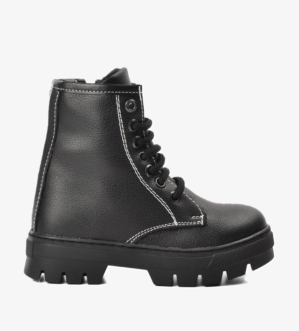 Arz 2301002-P Siyah İçi Kürklü Fermuarlı Çocuk Bot - Görsel 1