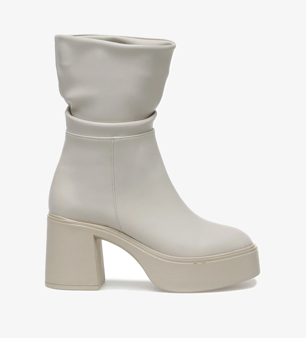 MELA 2PR Bej Kadın Topuklu Çizme - Görsel 1