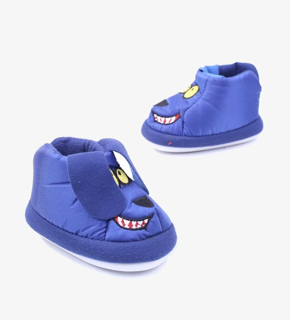 Dr Terlik 689 Erkek Çocuk Lacivert Emoji Desenli Ev-Halı Ayakkabısı - Görsel 1