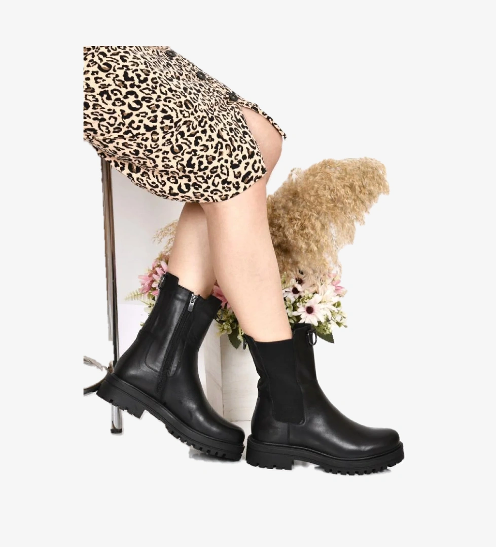 66179 Kadın Günlük Hakiki Deri Bot - Görsel 1