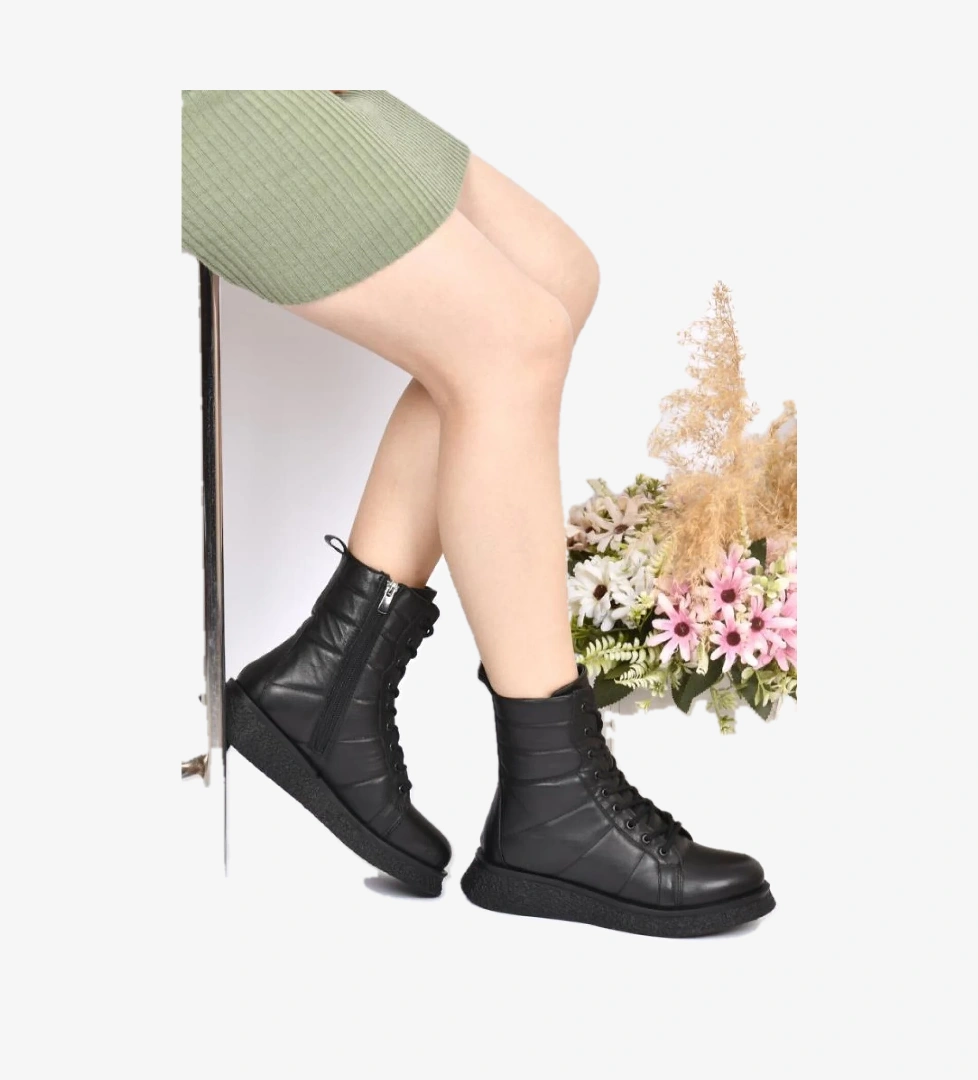 Z412610 Kadın Postal Deri Bot