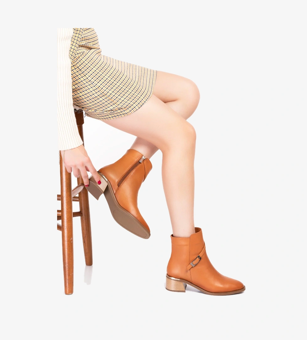 Gondol Hakiki Deri Toka Detay Fermuarlı Bot Anl.2380