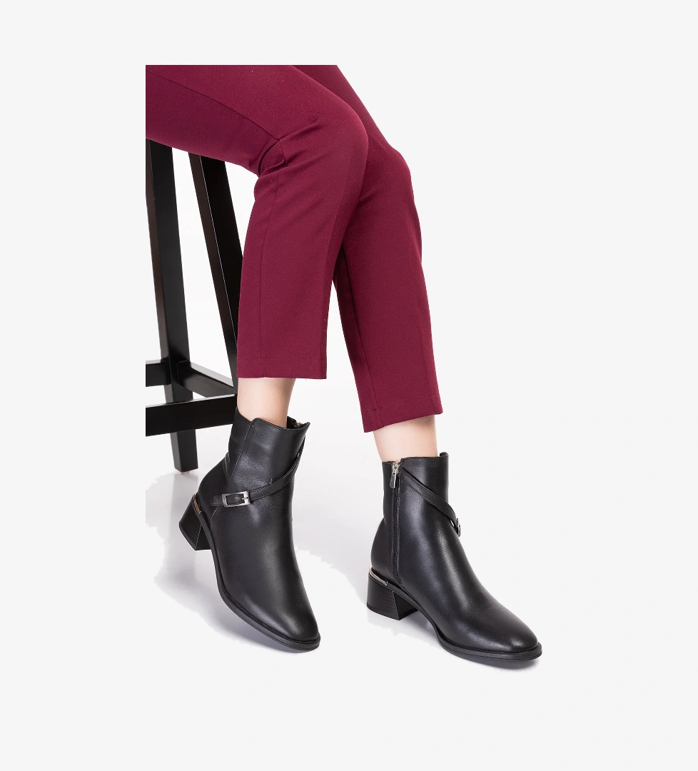 Gondol Hakiki Deri Toka Detay Fermuarlı Bot Anl.2380