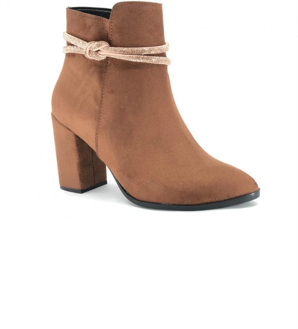 Feles Feles Bilek Düğüm Taş Dekolteli Klasik Kadın Bot model görseli