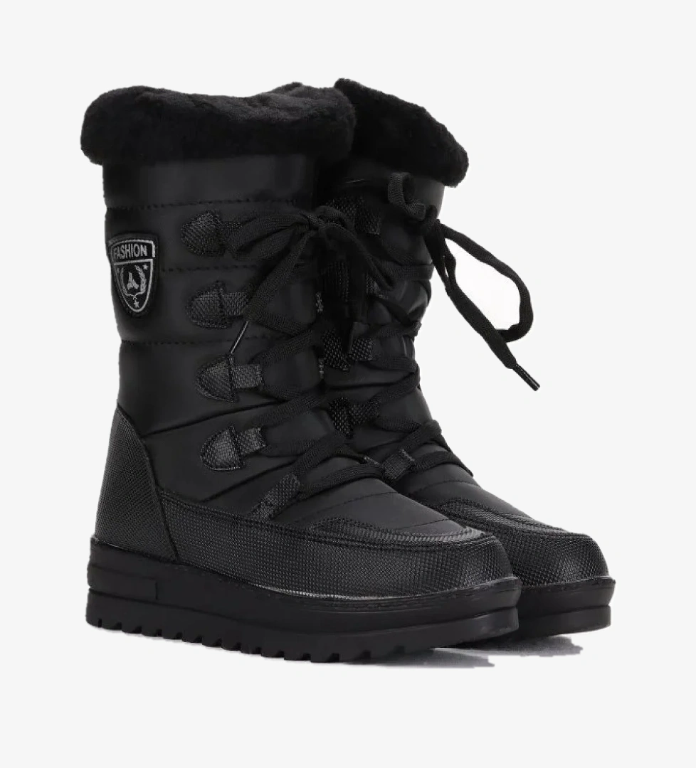 Twingo 995 Kışlık İçi Termal Kürklü Siyah Kız Çocuk Kar Botu - Görsel 1