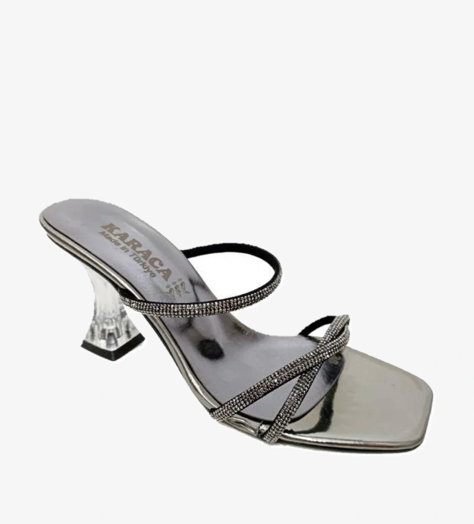 Rüya 8208-5 Rugan Taşlı İnce Topuk Kadın Terlik model görseli