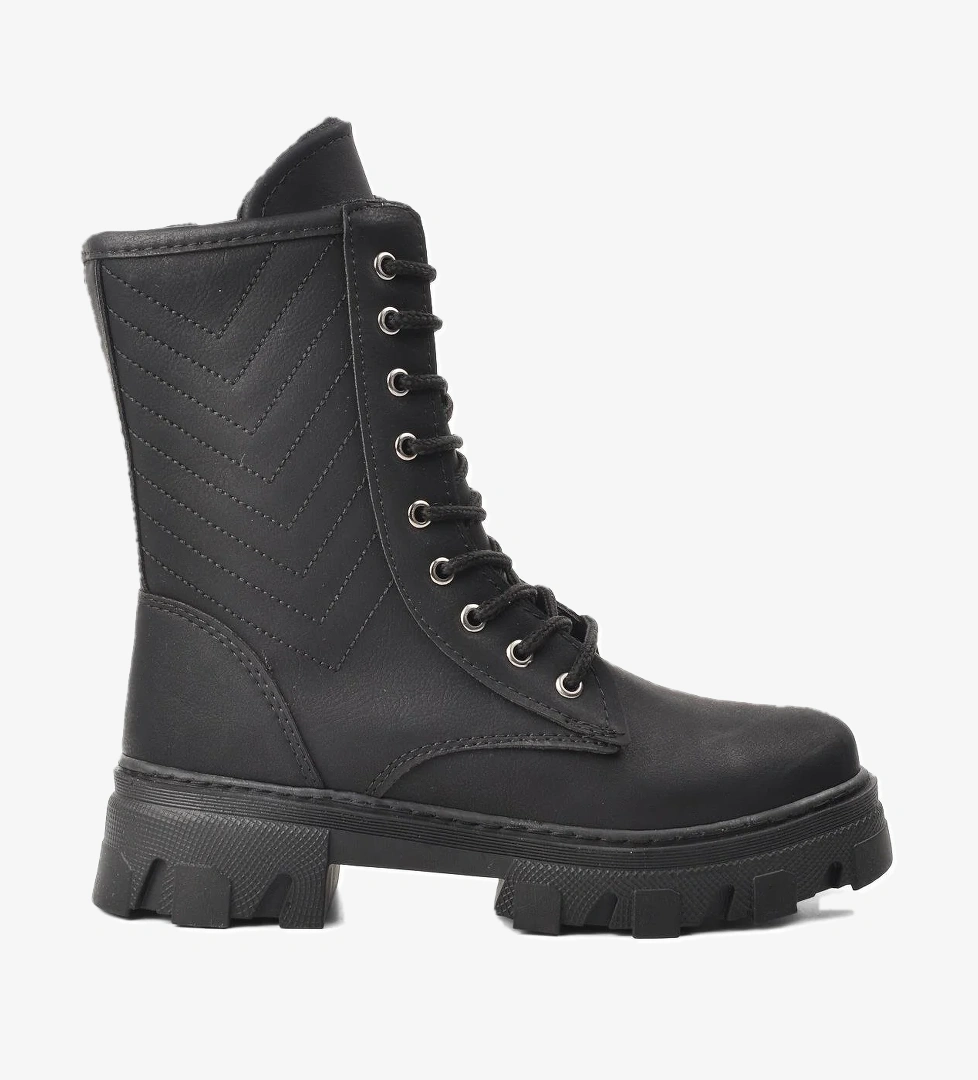 2216K-F Siyah İçi Polarlı Kız Çocuk Postal Bot - Görsel 1