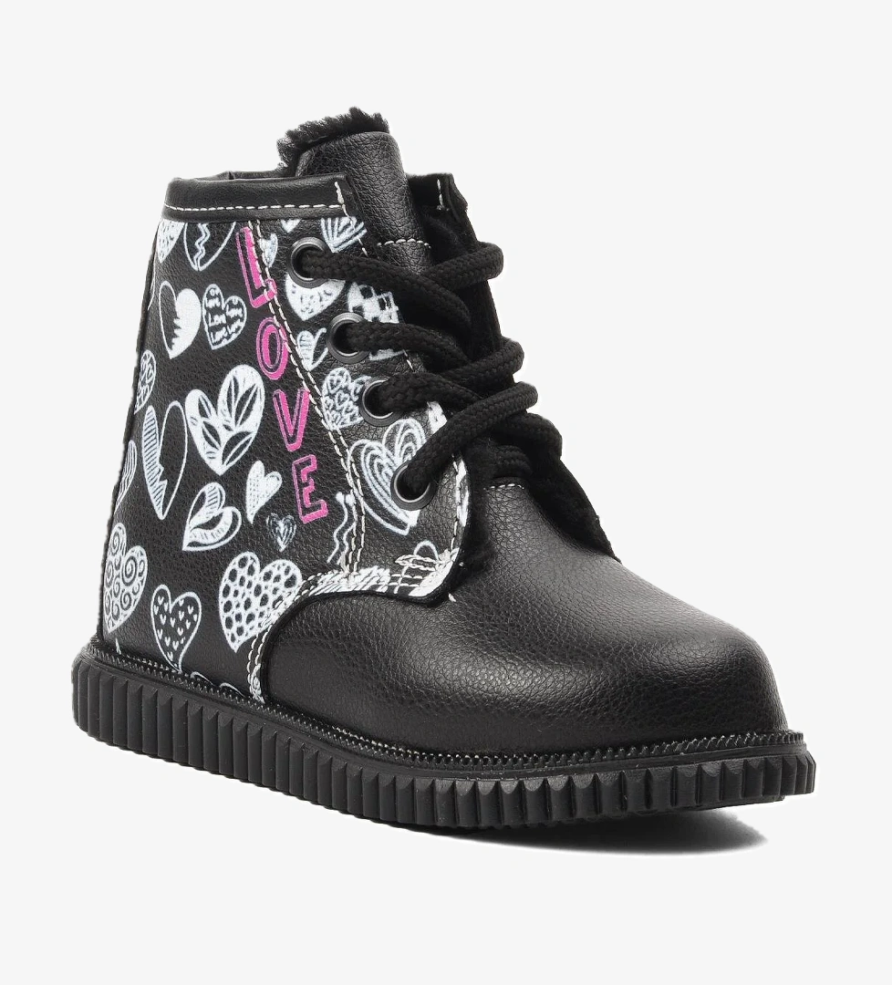 A Spor Aspor Arz 2301005-B Siyah Desenli İçi Kürklü Çocuk Bot model görseli