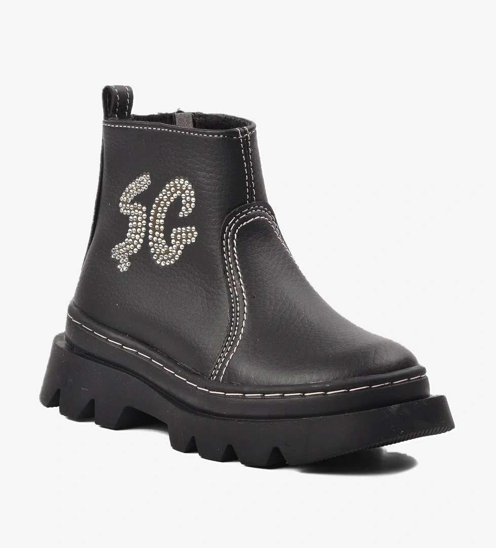 Şng 2301996-P Siyah İçi Kürklü Kız Çocuk Bot - Görsel 1