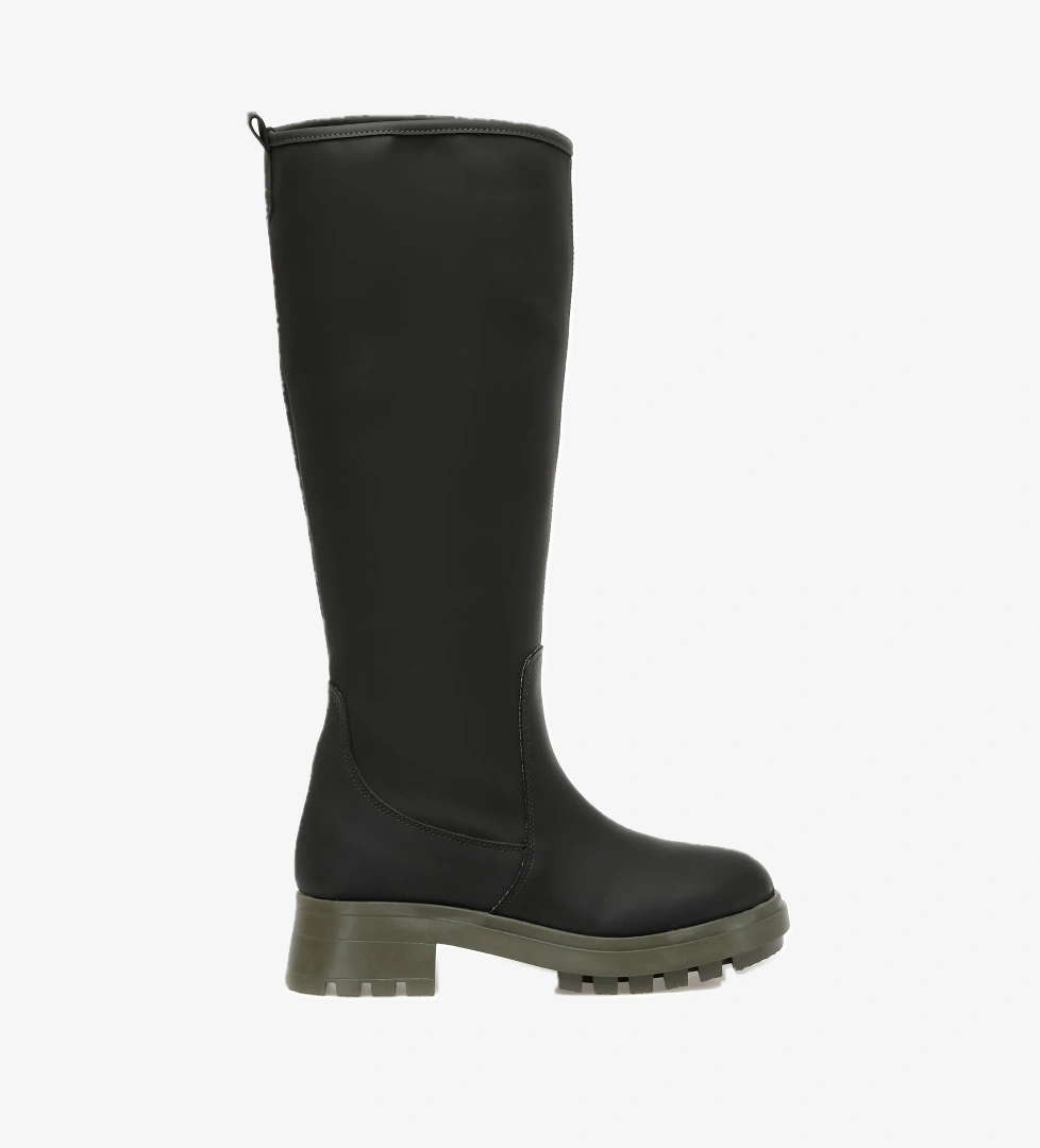 CW22063 2PR Haki Kadın Düz Çizme - Görsel 1