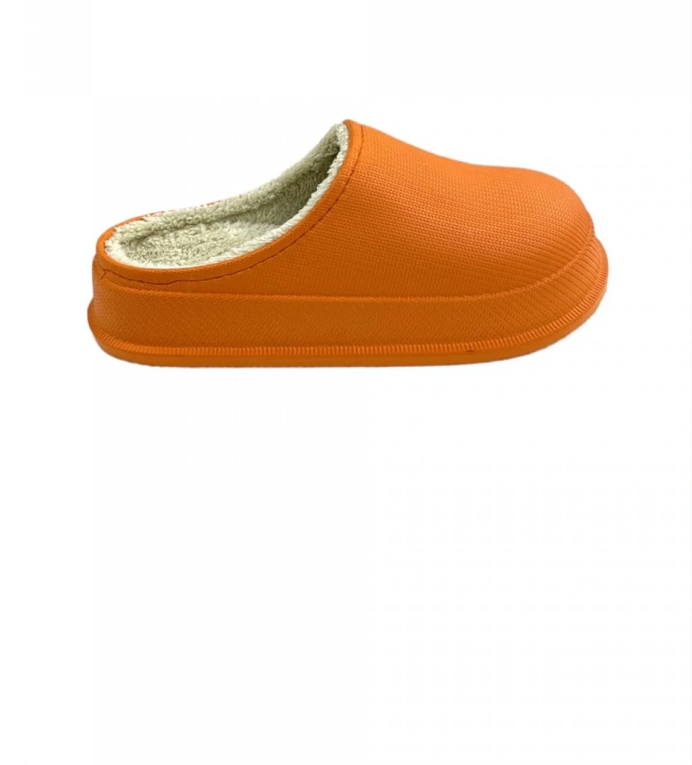 Mat Faylon Taban Içi Kürklü Ev Terliği TURUNCU - Görsel 1