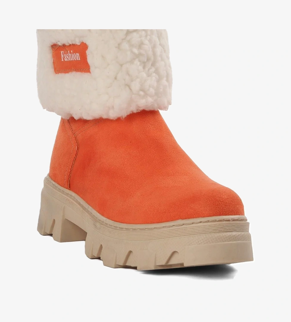 2167-F Narçiçeği İçi Kürklü Kız Çocuk Bot - Görsel 1