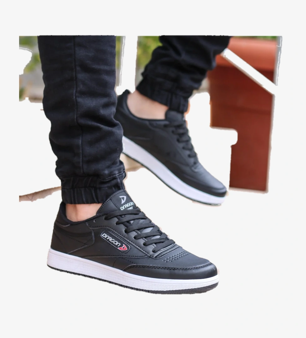 Ayakkabix Sneaker Erkek Spor Ayakkabı Günlük Yürüyüş Siyah-beyaz-cilt