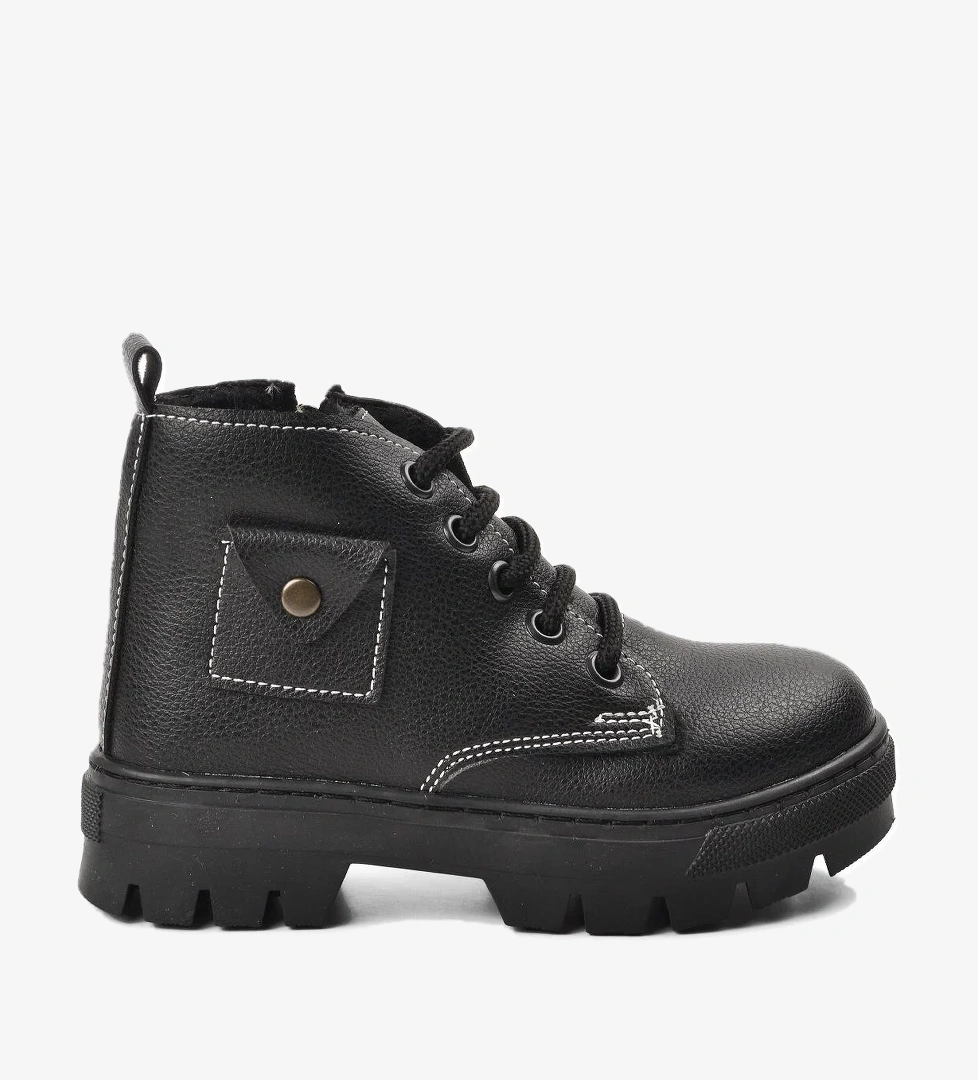 Arz 2301003-P Siyah İçi Kürklü Çocuk Bot