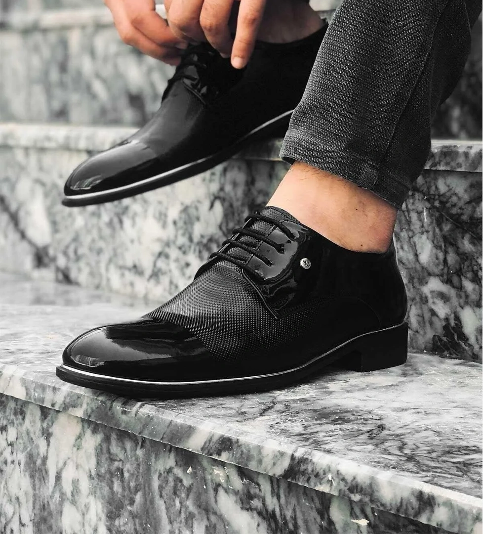 Tomiross Tomiross Tomıross Erkek Siyah Neolitik Rugan Damatlık Klasik Ayakkabı 573-1 model görseli