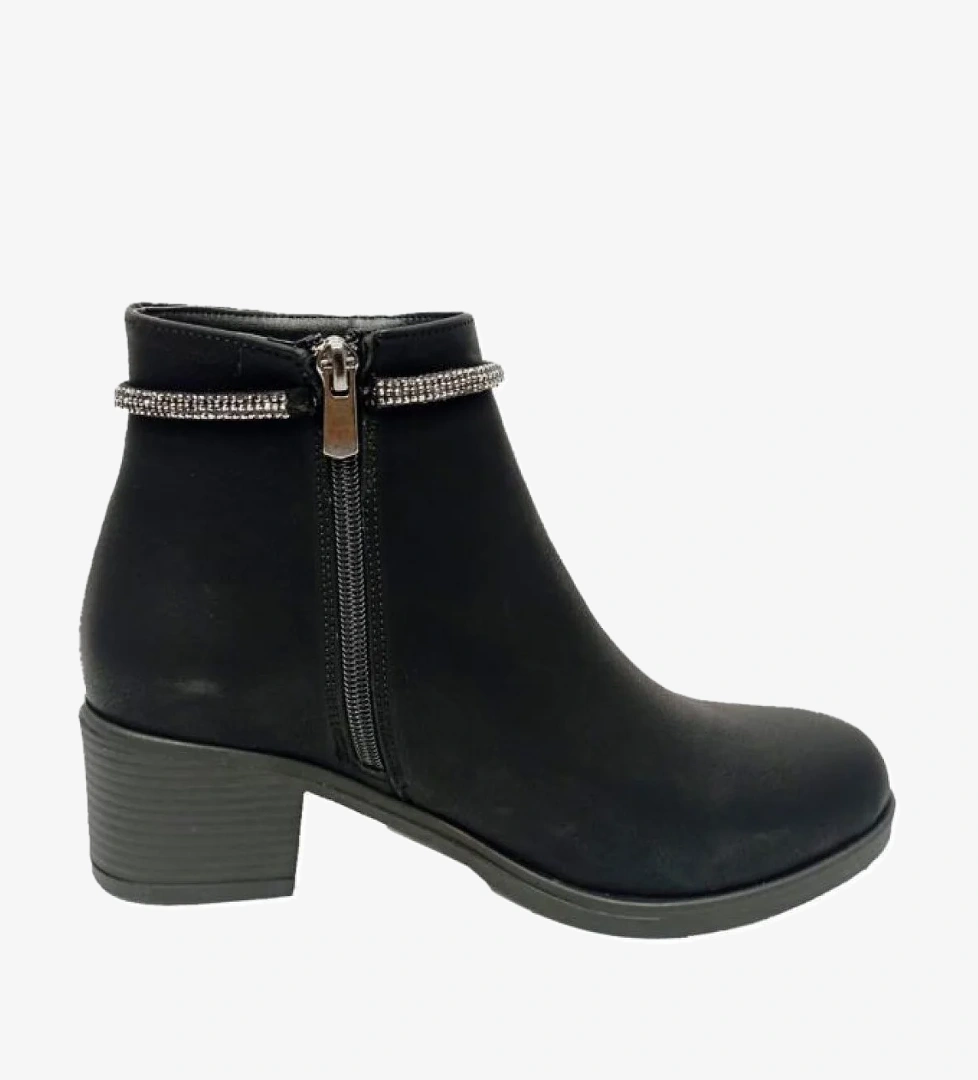 9305 Yağlı Deri Trend Fashion Fermuarlı Kadın Bot - Görsel 1