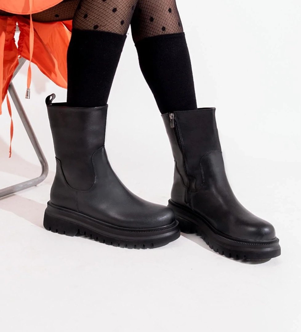 Olle Siyah Günlük Hafif Kalın Taban Bot