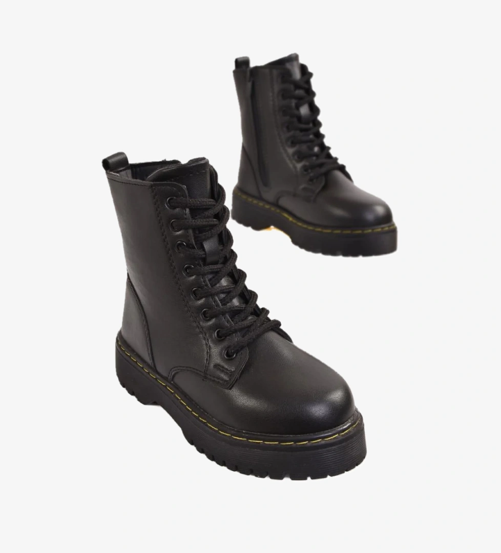 Ellaboni Kız Çocuk Siyah&amp;Gümüş Postal Bot Bootie model görseli