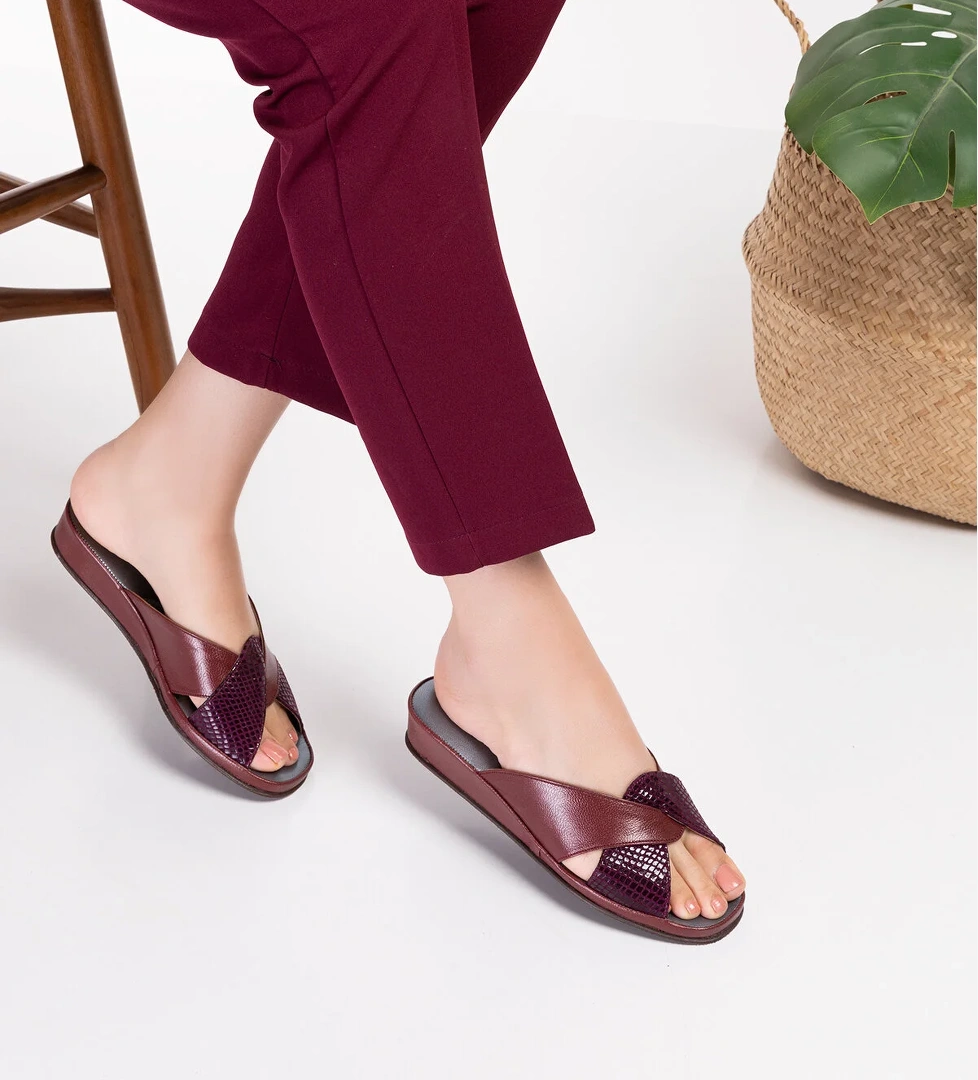 Gondol Hakiki Deri Şık Ev Terliği Blc.005