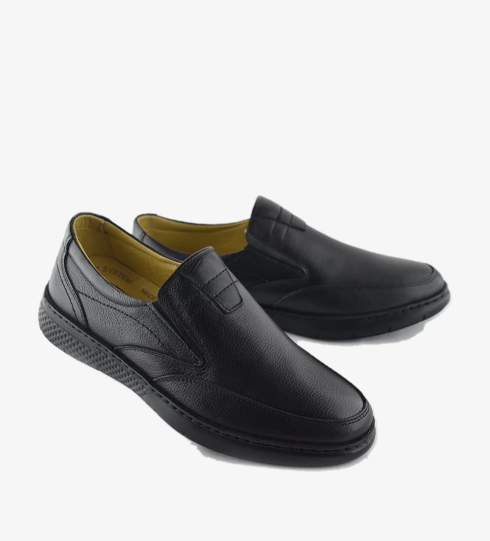 Ayakkabı Burada 7575 Ortopedik Taban Siyah Hakiki Deri Erkek Ayakkabı Mevsimlik model görseli