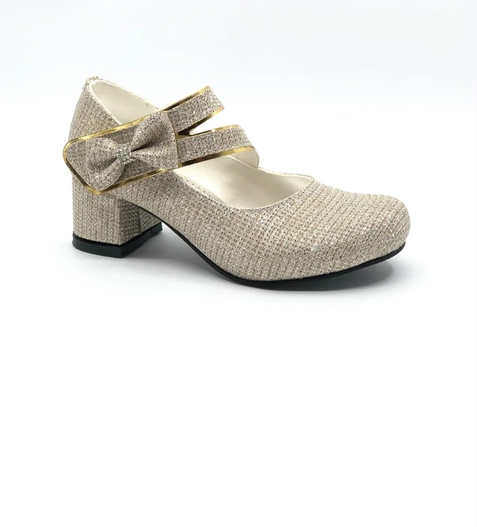 7845 Yandan Kurdelalı Kız Çocuk Topuklu Çocuk Ayakkabı