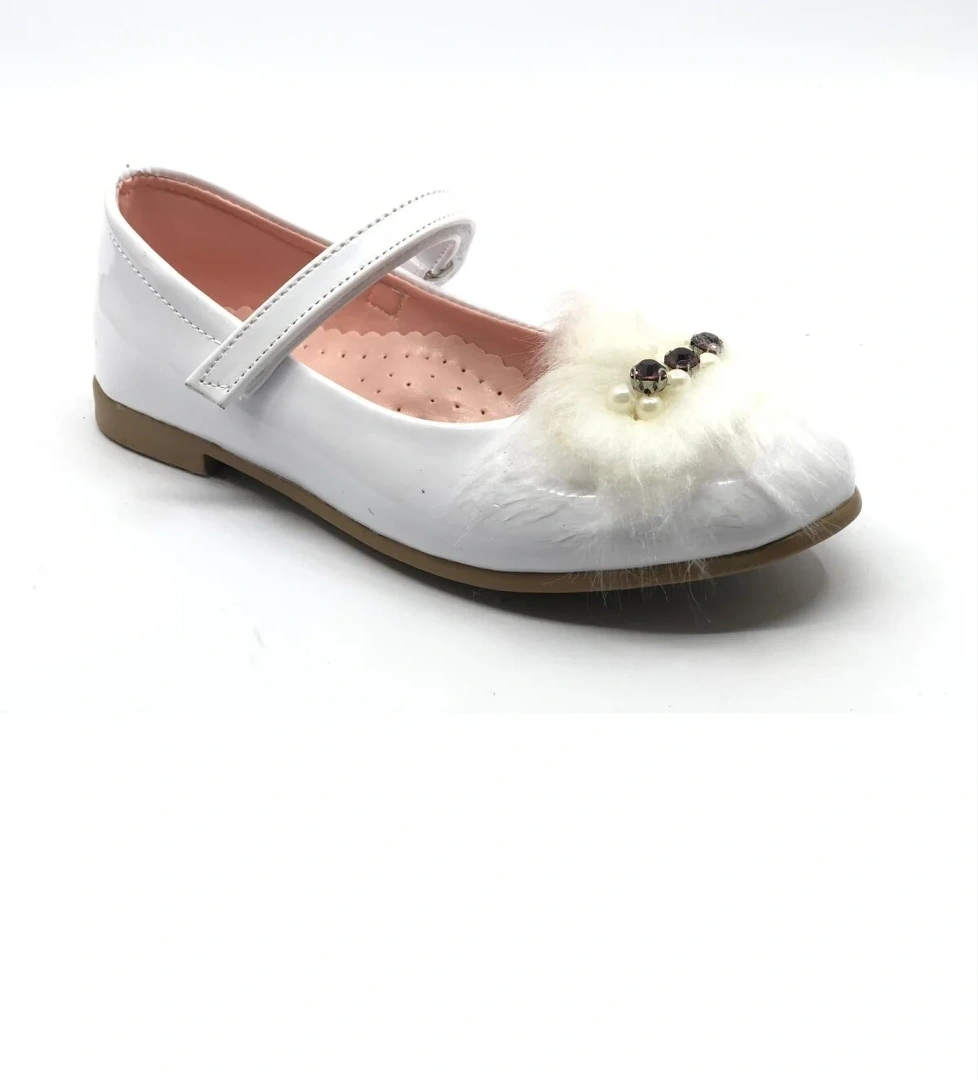 İremsu Tüylü Taşlı Cırtlı Kız Çocuk Babet Ayakkabı model görseli