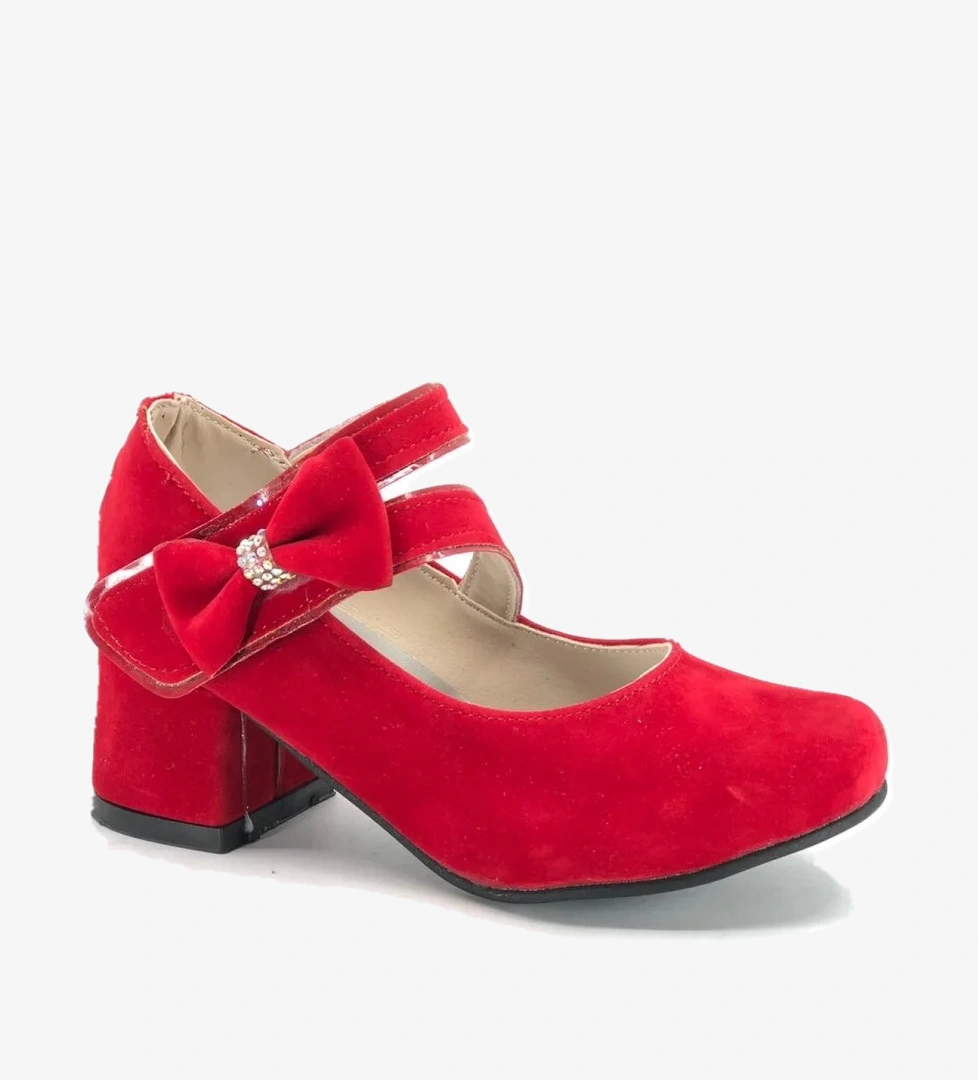 7845 Yandan Kurdelalı Kız Çocuk Topuklu Çocuk Ayakkabı