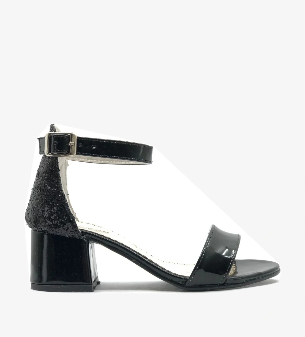 9989 Tek bant Arkası Simli Topuklu Çocuk Ayakkabı