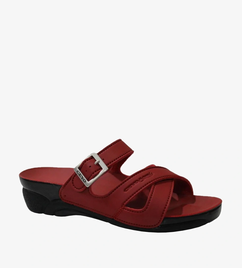 Venedik-2 Kırmızı Ortapedik Bayan Terlik &amp; Sandalet - Görsel 1