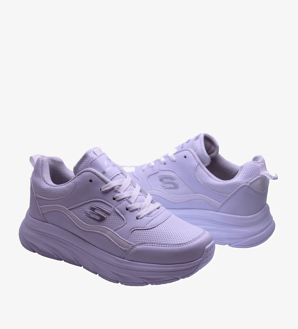 8888 Full Ortopedik Siyah Beyaz Yüksek Taban Kadın Spor Ayakkabı SUYA DAYANIKLI