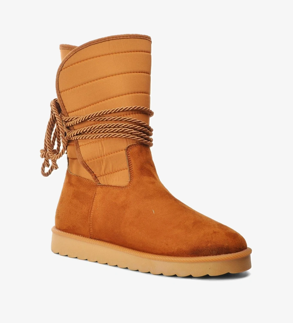 K706 Taba Süet İçi Polarlı Kadın Bot