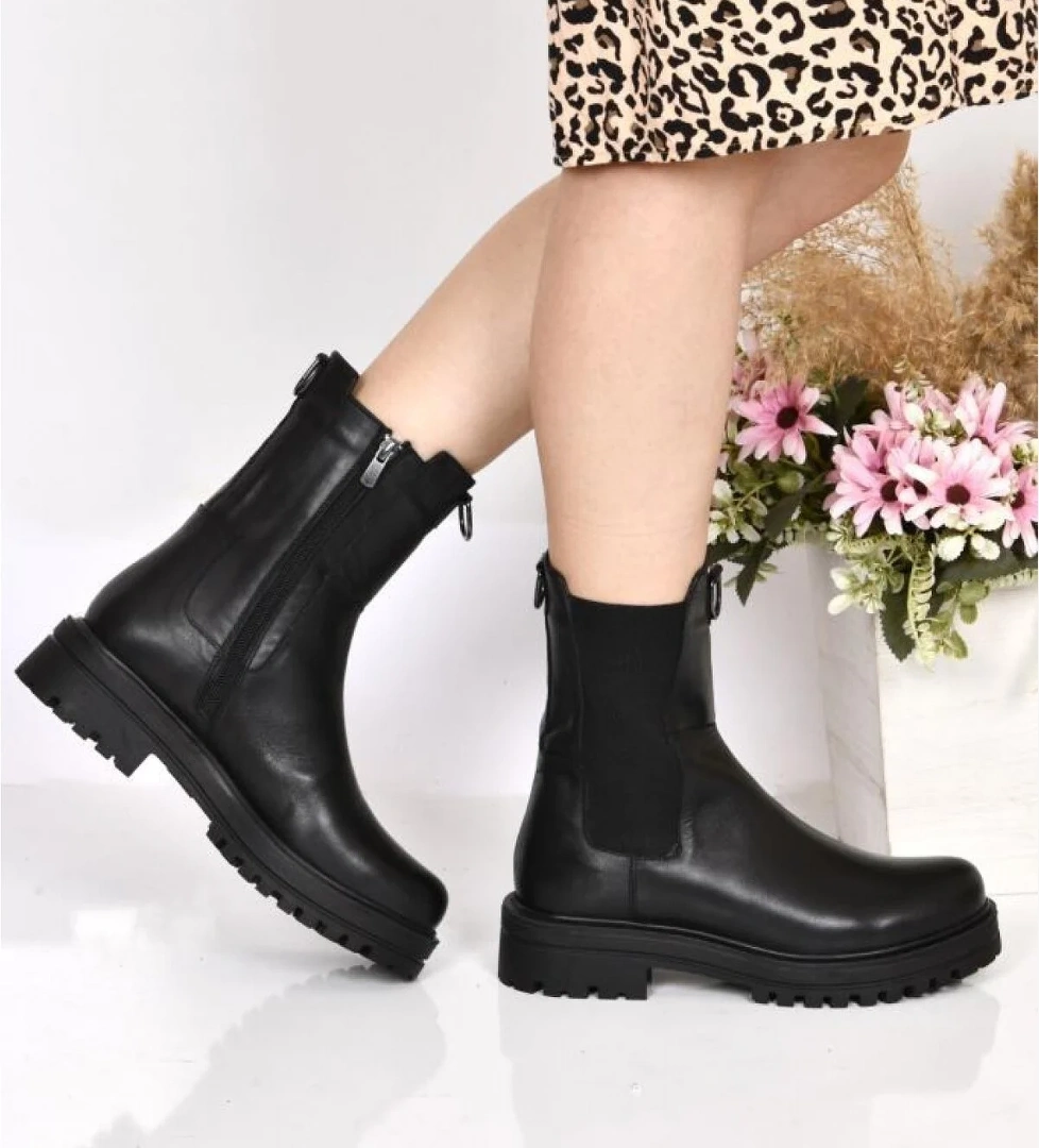 66179 Kadın Günlük Hakiki Deri Bot