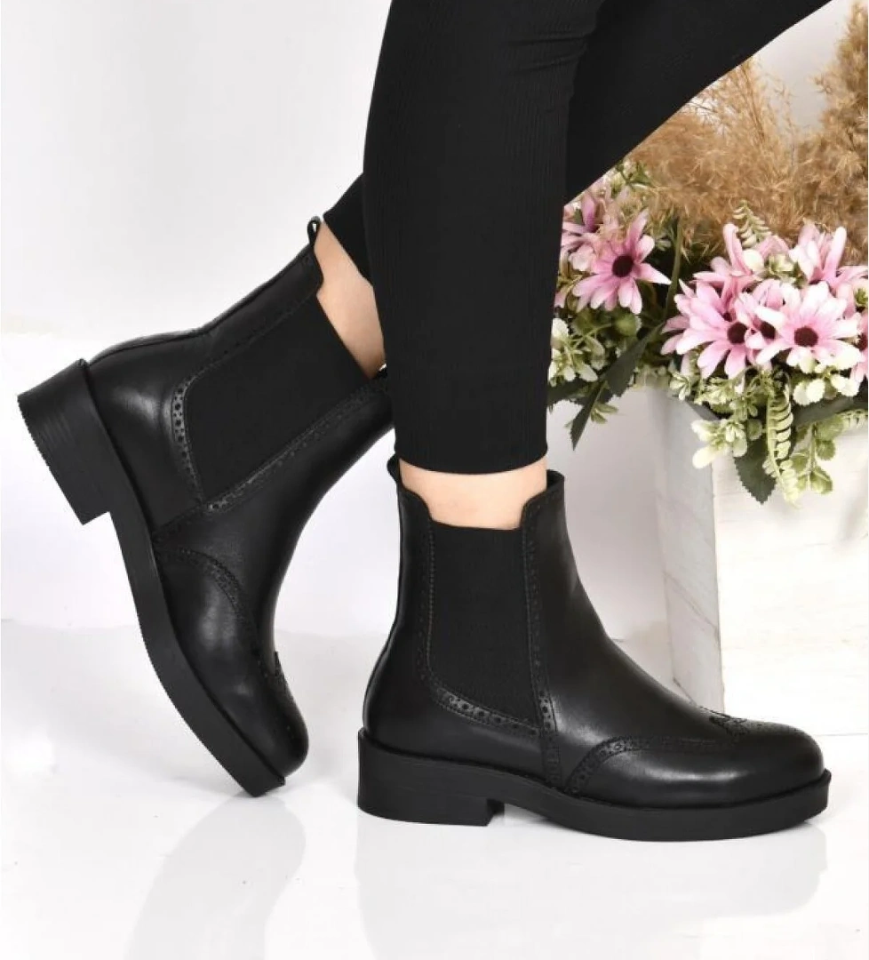 66240 Kadın Günlük Hakiki Deri Bot - Görsel 1