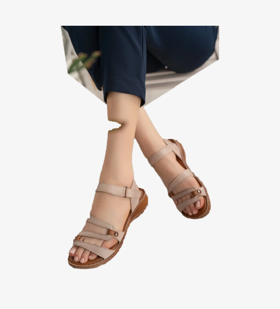 Sonia Anatomik Ortopedik Hakiki Deri Rahat Taban Kadın Terlik Sandalet