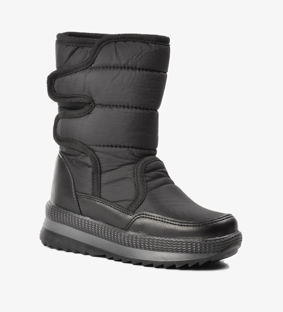 Kosiv-F Siyah İçi Kürklü Cırtlı Çocuk Kar Botu - Görsel 1