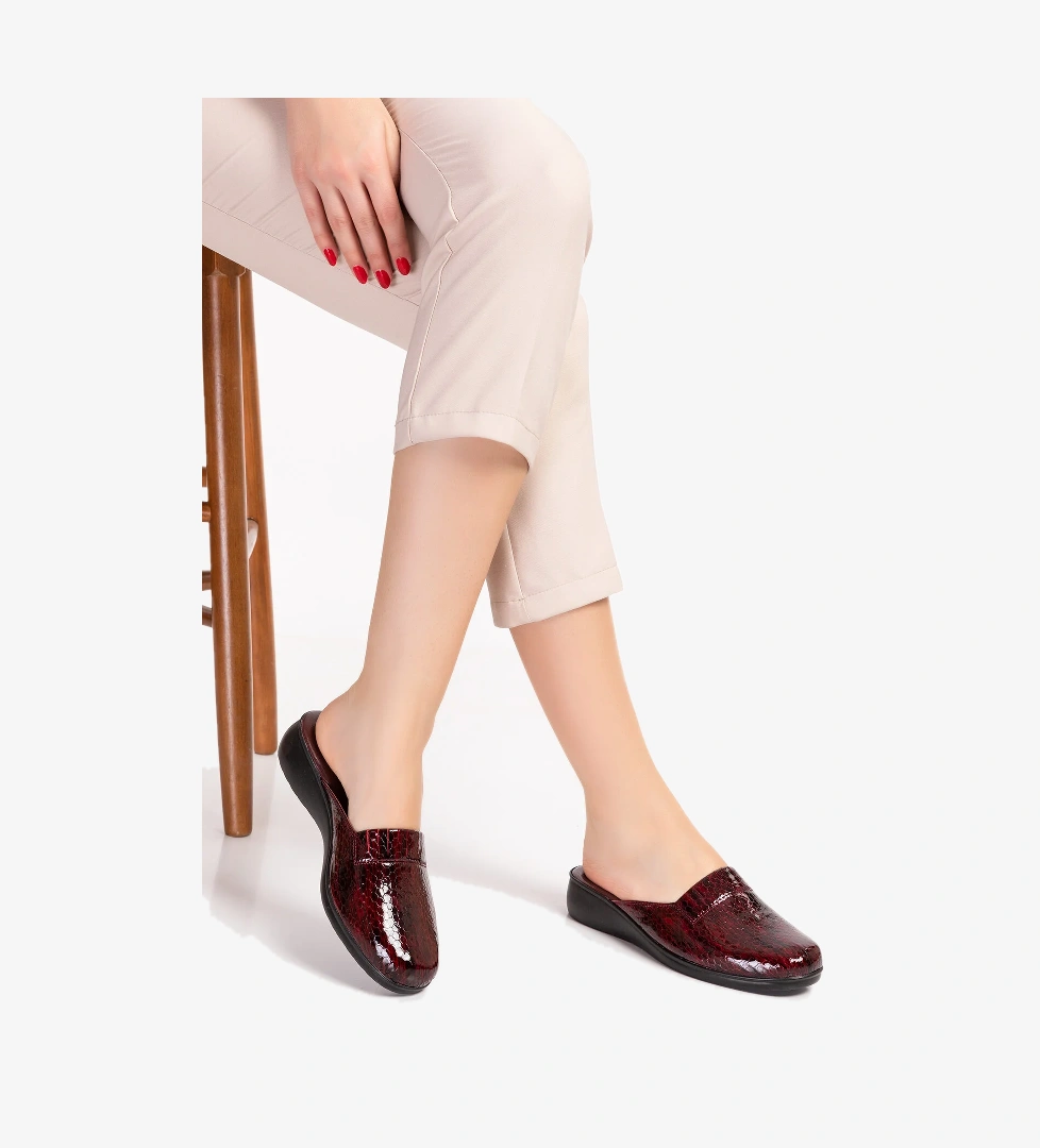 Gondol Kadın İçi Dışı Hakiki Deri Şık Ev Terliği Özl.960