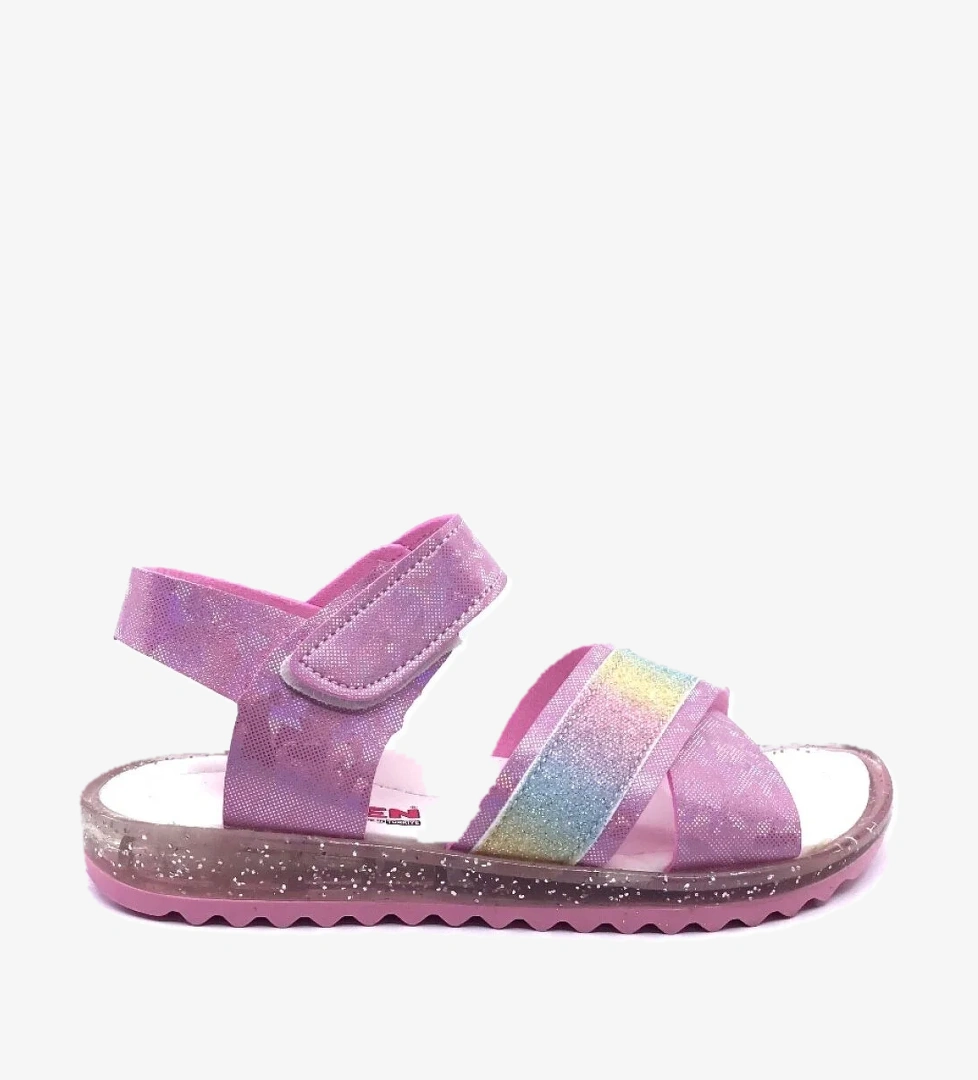 3999 Simli Çapraz Bantlı Kız Çocuk Sandalet Ayakkabı