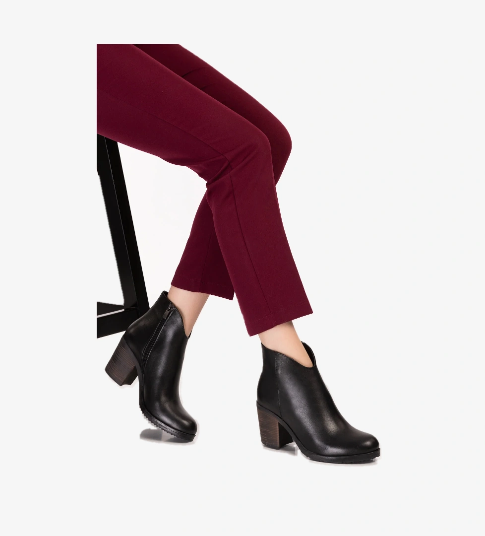 Gondol Kundura Gondol Kadın Hakiki Deri Orta Boy Topuk Şık Bot Anl.7024 model görseli