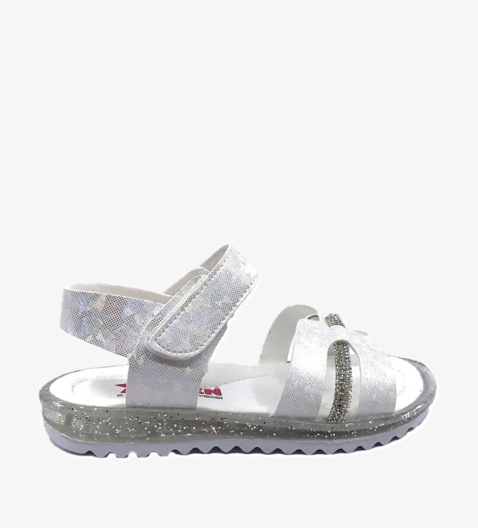 4004 Simli Taşlı Kız Çocuk Sandalet Ayakkabı