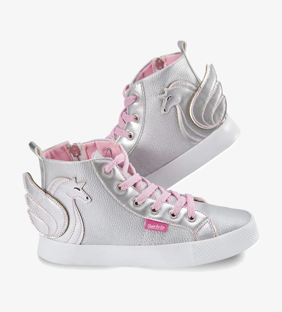 Kanatlı Unicorn Gümüş Kız Çocuk Sneakers