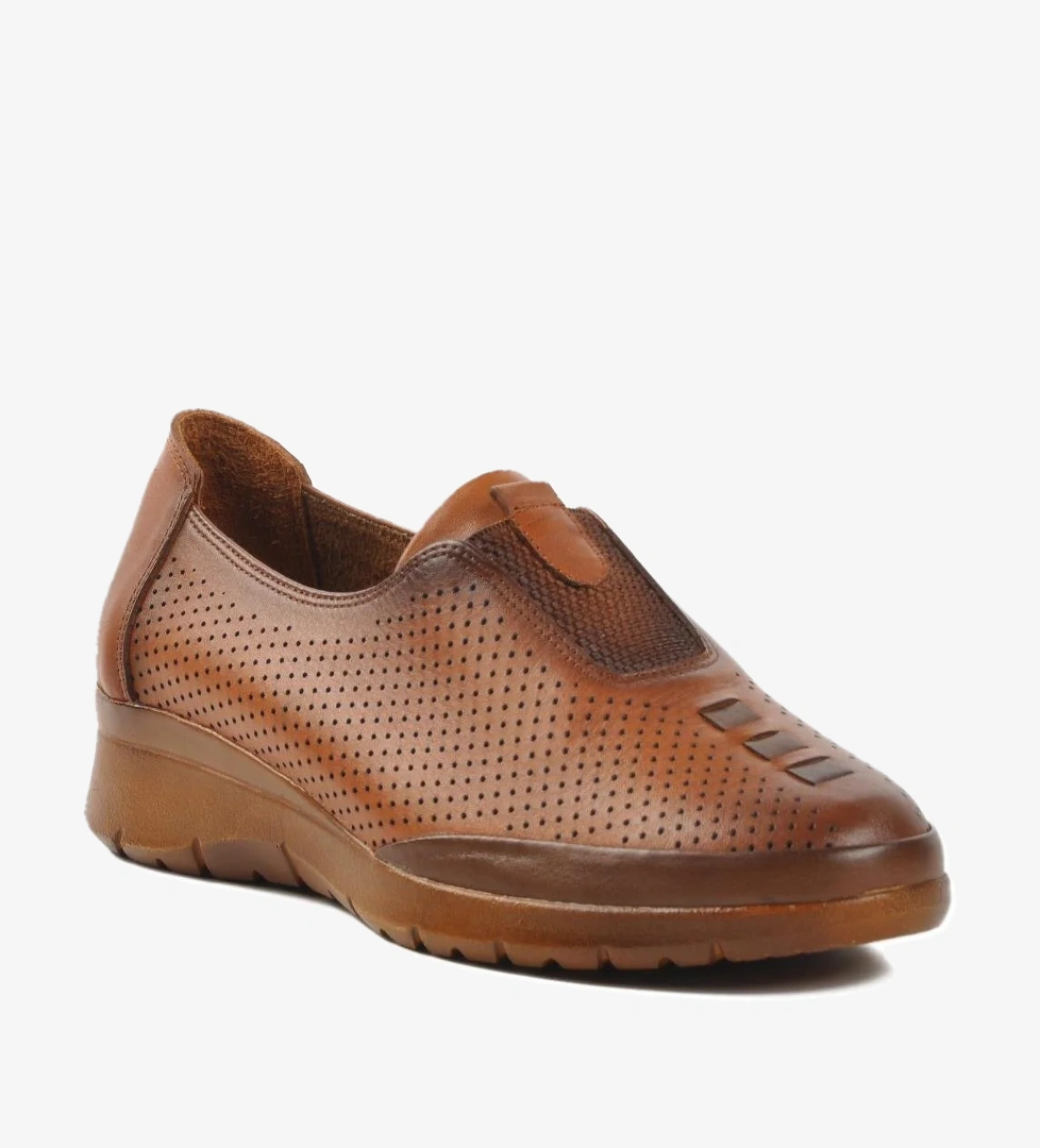 78 Taba Hakiki Deri Kadın Günlük Ayakkabı - Görsel 1