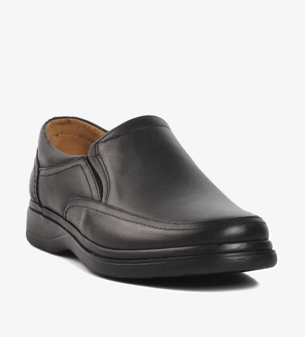 216 Siyah Hakiki Deri Erkek Günlük Ayakkabı