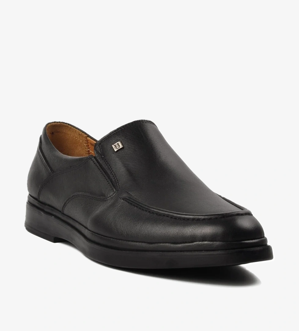 327 Siyah Hakiki Deri Erkek Günlük Ayakkabı